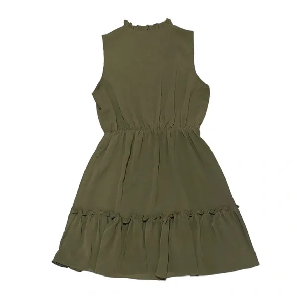 TUSSAH KHAKI KNEE LENGTH DRESS! - Picture 2 of 3